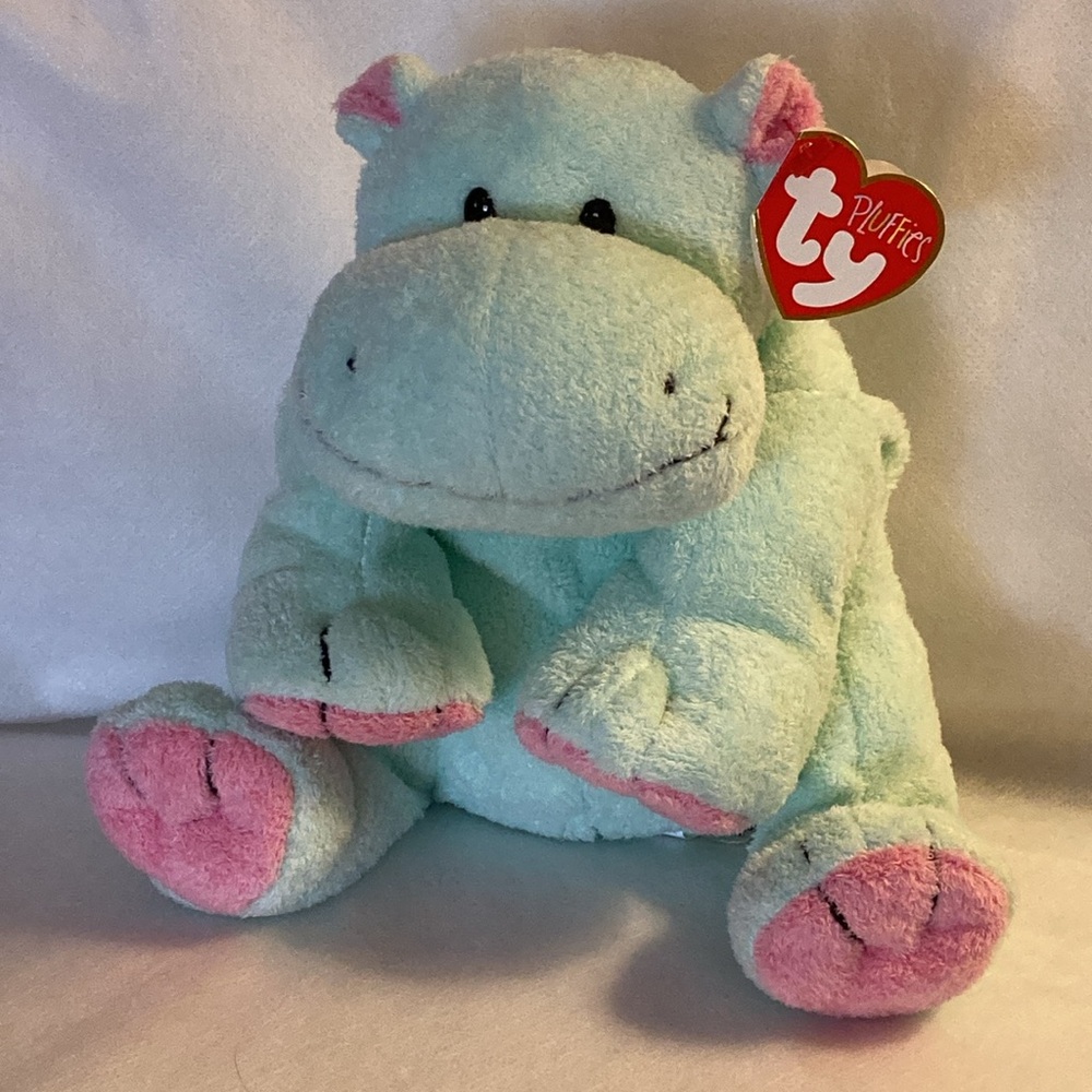 NWT ⭐️Host Pick⭐️ Rare Vintage 2002 TY® Pluffies Tubby™ Plush Hippo Ltd Edition* - Picture 1 of 12